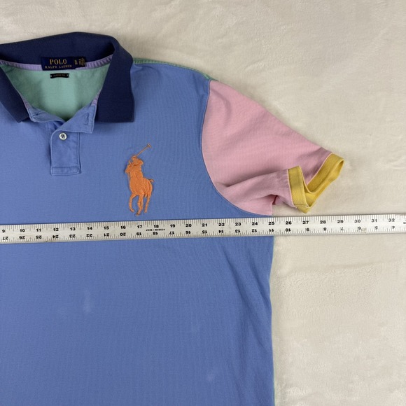 Polo Ralph Lauren Shirt XL Classic Fit Big Pony Colorblock Multi Color Polo Prep - Picture 6 of 7